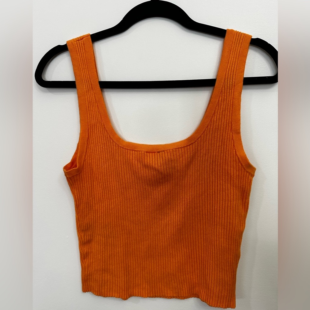 H&M | Vibrant Orange Ribbed Tank Top - Picture 4 of 4